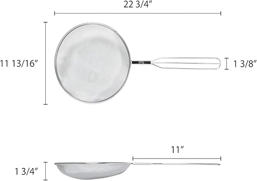 Miniatura 3 de TrueCraftware Espumador de aceite de malla de acero inoxidable de 9 12 pulgadas x 20 12 pulgadas, perfecto para colador de malla fina para desnatar