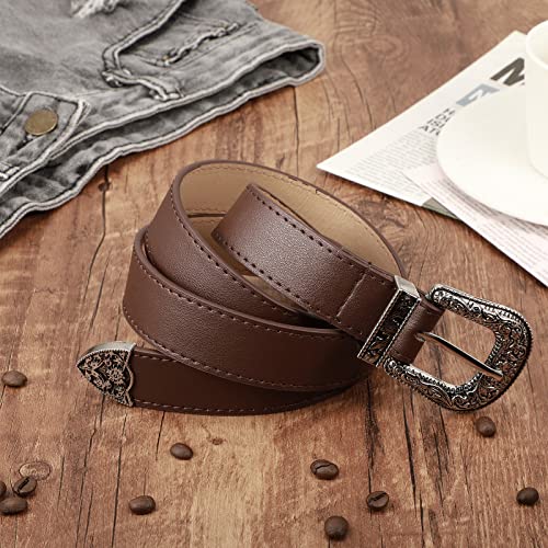 Image of Haysandy Halloween Men Cowboy Costume Hat with Bandana Belts Cowboy Cowgirl Hat Wide Cowgirl Brim Costume Accessories
