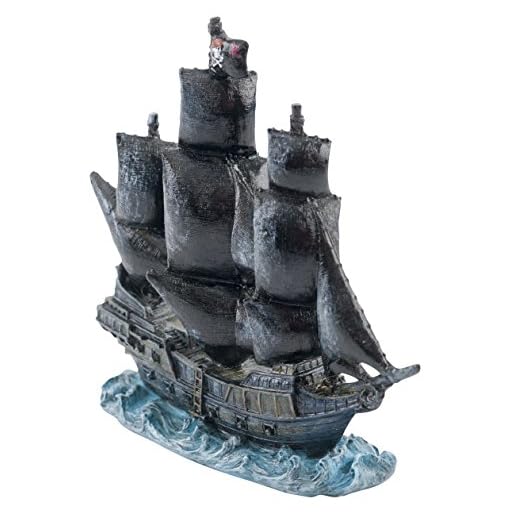 Penn-Plax Officially Licensed Disney Aquarium Ornaments from Pirates of The Caribbean (4.25" Black Pearl)