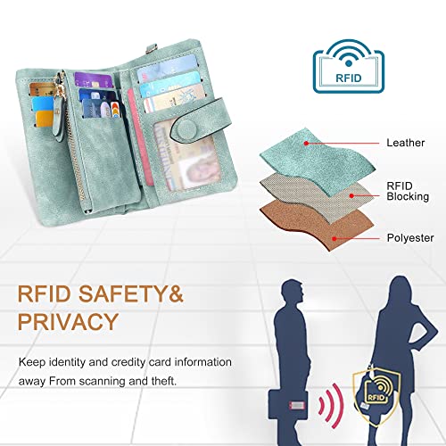 conisy Geldbörse Damen Kurzer Süß Geldbeutel Leder Für Frauen - Weich Bequem Portemonnaie mit Viel Kartenfächer – Bild 4