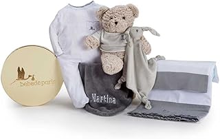 Cesto Nascita sogno ricamato grigio