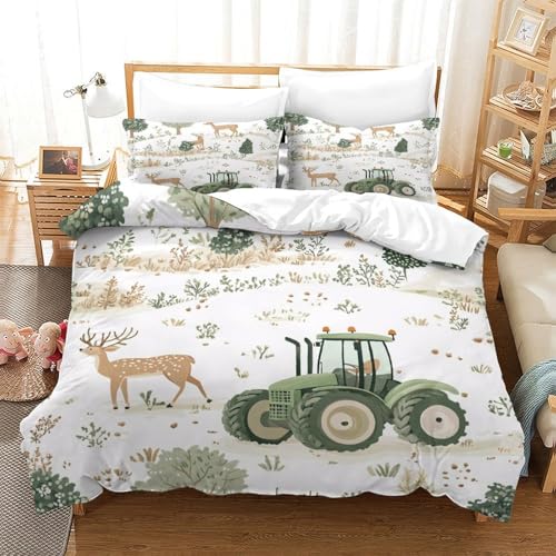 Housse de couette 140x200 cerf forêt hypoallergénique avec fermeture éclair