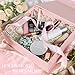LFBOX Pink Gift Box with Ribbon Magnetic Lids 10.2x9x3.74 in, Christmas Gift Boxes Bridesmaid Groomsman Proposal Boxes, Wedding Storage Box 2 Pack