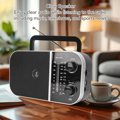 Radio portátil Zunate Retro AM FM SW 3 Bandas vintage Bluetooth miniatura 2