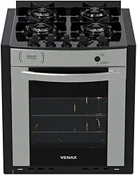 Fogao A Gas De Embutir Gaudi Prisma Vitreo Bl 4q Inox Gas Glp