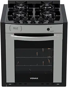 Fogao A Gas De Embutir Gaudi Prisma Vitreo Bl 4q Inox Gas Glp