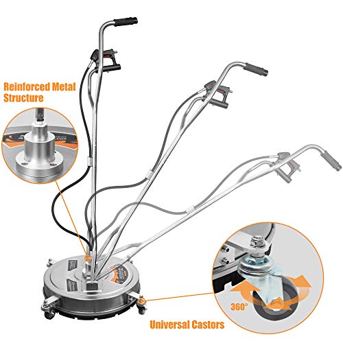 BEETRO Pressure Washer Surface Cleaner 20 Inch, Power Washer Cleaning Attachments Surface Cleaner for Driveway,Sidewalk,Deck, Patio Cleaning, 4500 PSI,Stainless Steel