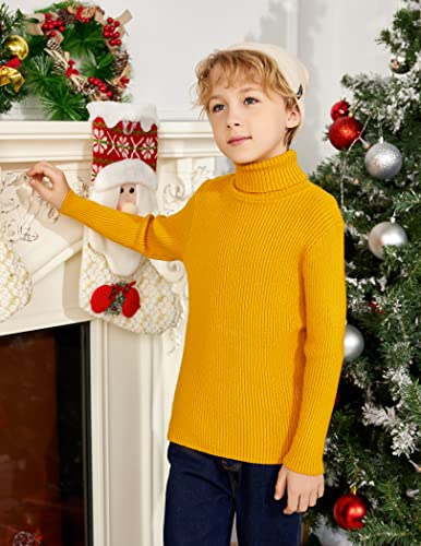 Boyoo Boy's Ribbed Turtleneck Knitted Sweater Slim Fit Pullover Sweater For Kids 4-13 Years #TOP2