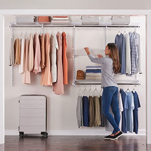 Rubbermaid Configurations 4-8 Feet Expandable Hanging And Shelf Space Custom Diy Closet Organizer Kit, White #TOP2