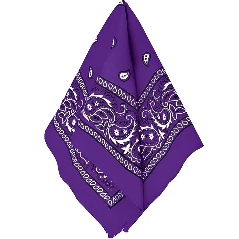 DIKHAWA Unisex Cotton Bandana/Head Wrap/Wristband/Face Cover/Handkerchief For Men And Women (PURPLE_50CM X 50CM_Pack of 5) 2