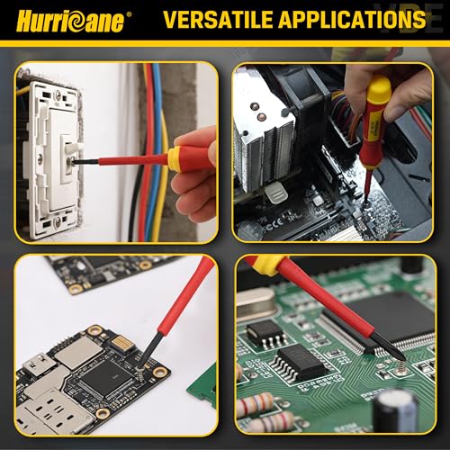HURRICANE 1000V Insulated Screwdriver Set, 6Pcs Precision Electrician Screwdrivers with Magnetic Tips. VDE Certified for Safe Appliance & Electrician Repair (PH000, PH00, PH0, SL2.0, SL2.5, SL3.0mm) thumbnail 5
