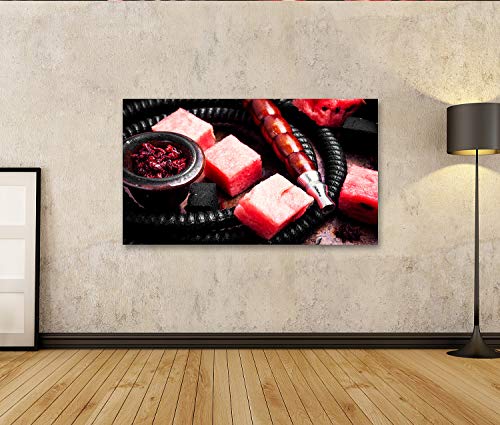 islandburner Bild Bilder auf Leinwand Modische fruchtig rauchende Hookah mit dem Tabakgeschmack Einer Wassermelonen Ost… – Bild 3