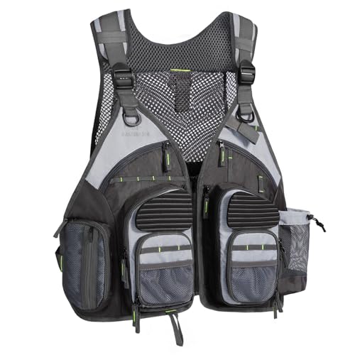 BASSDASH Fishing Vest Adjustable for Men and Women, for Fly Bass Boat Fishing