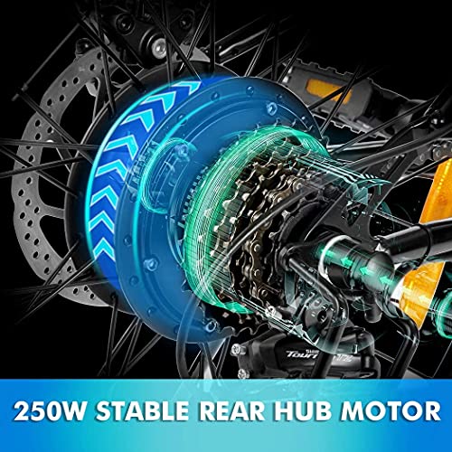 26” Folding Electric Mountain Bike for Adults, E-Bike with 36V 8AH Removable Lithium-Ion Battery 250W Motor 21 Speed… - Image 6
