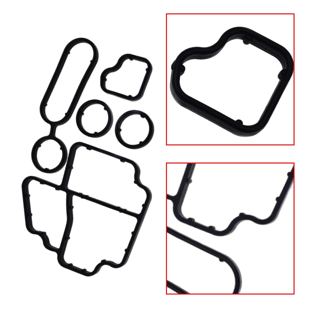 Juntas de enfriador de aceite, juego de juntas de enfriador de aceite de motor, kit de reparación compatible con Audi A1 (8X1, 8XK) 1.6 TDI, 03L198070