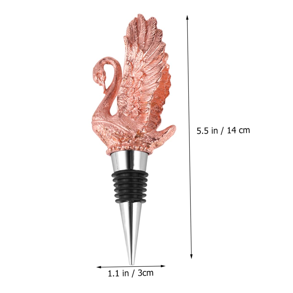BRIGHTFUFU Swan Wine Pourer and Stopper Creative Zinc Alloy Wine Bottle Caps Rose Golden Animal Design for Parties Bars and Restaurants Adds Fun to