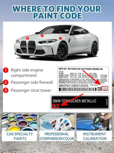 Image of C4W /C54 Skyscraper Grey Metallic Touch Up Paint for BMW, Car Paint Scratch Repair Remover Pen Color Exact Match, Quick and Easy Fix Automotive Chips and Nicks Scuff Repair