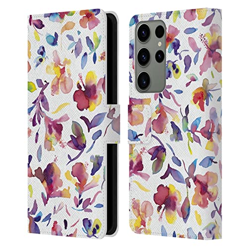 Housse cuir Samsung Galaxy S23 Ultra 5G Ninola étui fleurs