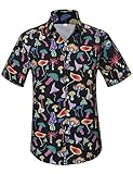 PAODIKUAI Men's Printed Shirt Button Down Short Sleeve Cute Mushroom Hawaiian Shirt, S-black, Medium PAODIKUAI Men's Printed Shirt Button Down Short Sleeve Cute Mushroom Hawaiian Shirt, S-black, Medium
