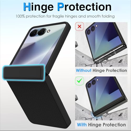 Image of STORMTAL for Samsung Galaxy Z Flip 7 Case with Hinge Protection & Cover Screen Protector, Non-Slip Texture, Scratch Resistant, Shockproof, Rugged Slim Fit Phone Cover for Galaxy Z Flip 7 2025 Black