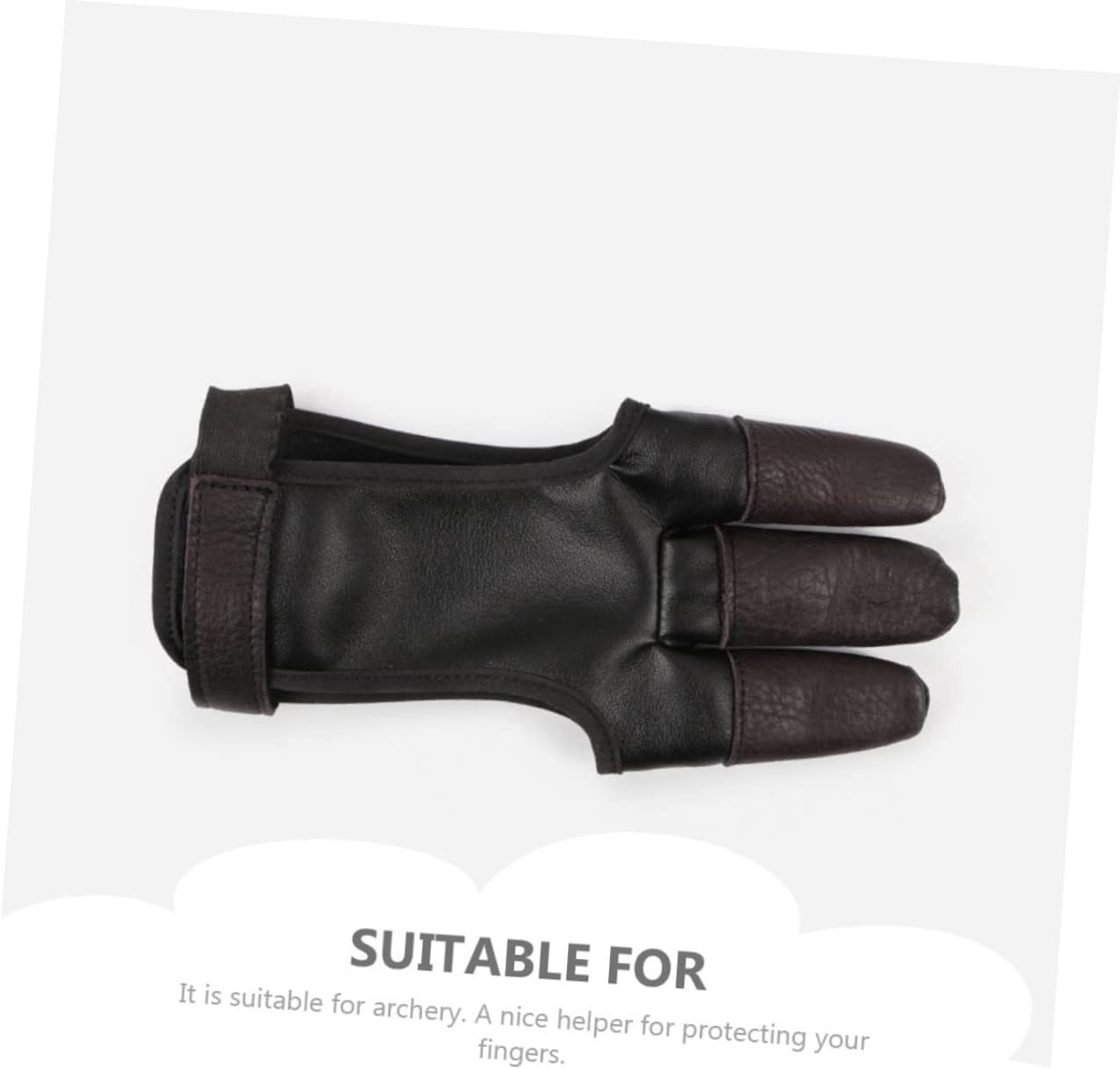 Yardwe 3pcs Adjustable Archery Glove Archery Finger Protectors Cowhide Thumb Glove for Adults Portable Hunting Equipment