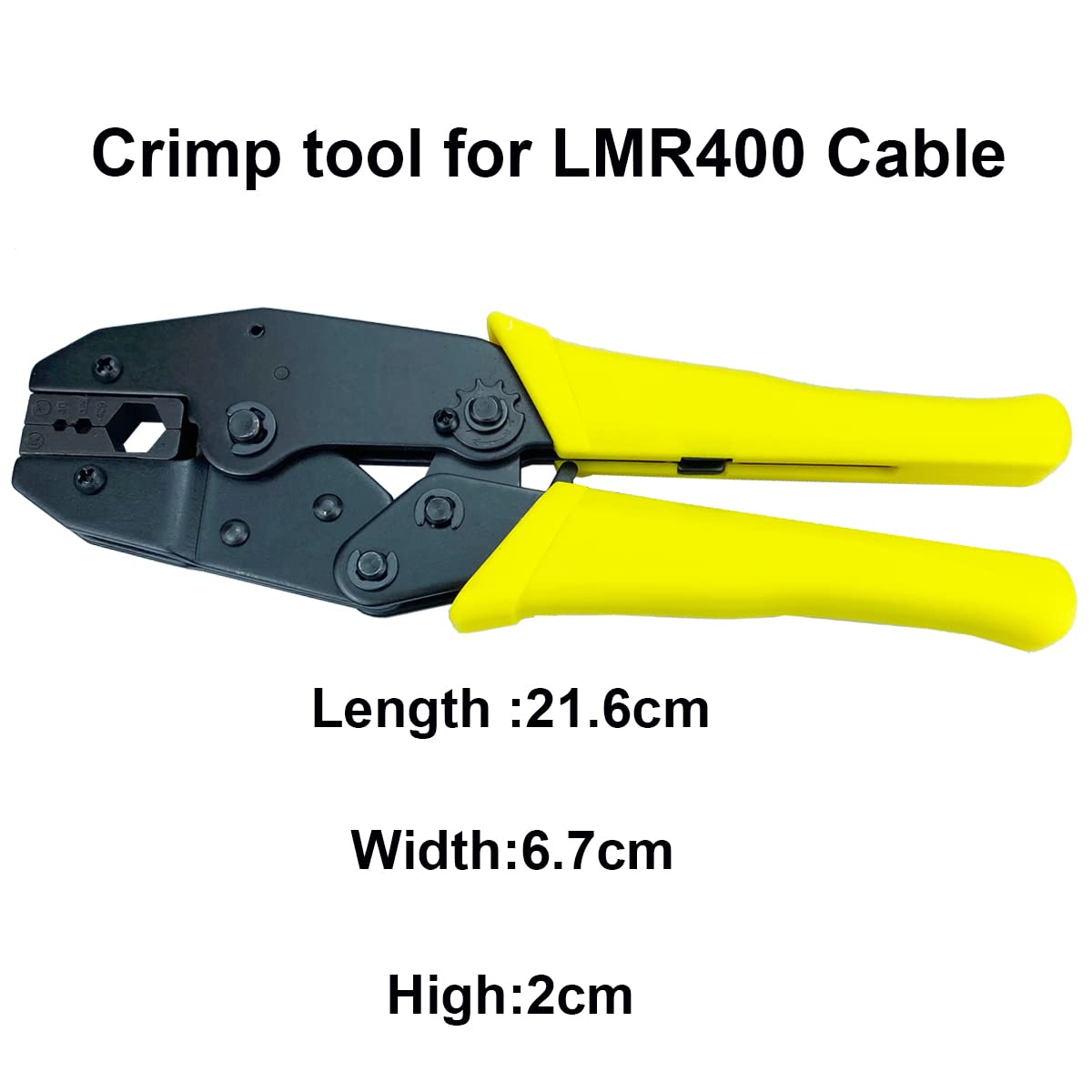 Heavy Duty Cable Crimper Tool - Hex Die For LMR400, RG8, RG213, RG174, RG316 Coax Cables (0.429"/10.90mm)