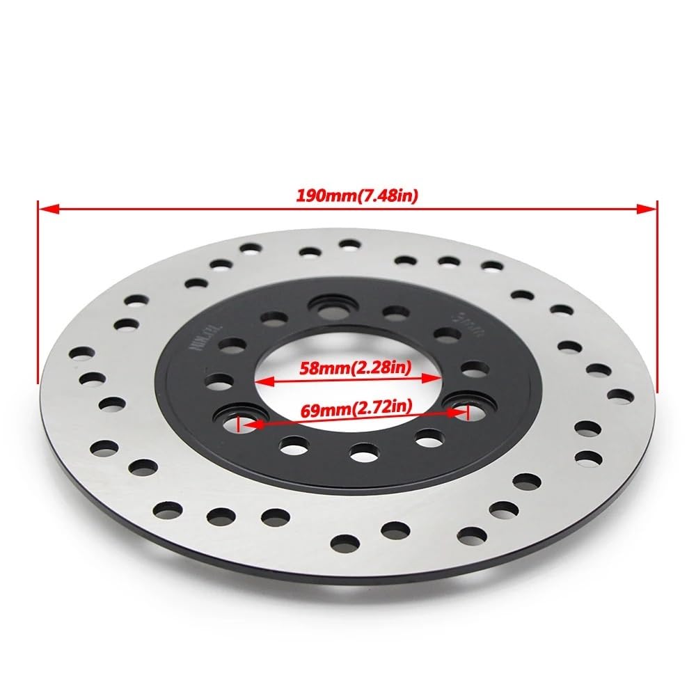 Kit Dischi Freno Disco Freno Anteriore Da 190 Mm Rotore 3,5 Per Moto GY6 Scooter ATV Ciclomotore Go Kart
