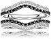 PURVIKA JEWELS Lab Created White and Black Diamond Pave Double Curved Wedding Band Ring Enhancer, 2.00 Ct, 14K White Gold Finish (YELLOW, 6)