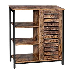 VASAGLE dressoir, keukenkastje met 3 open rekken, badkamerkastje, woonkamer, hal, keuken, thuiskantoor, stalen geraamte…