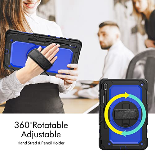 Étui rotatif résistant Galaxy Tab S7 FE résout le risque de chute avec sa sangle