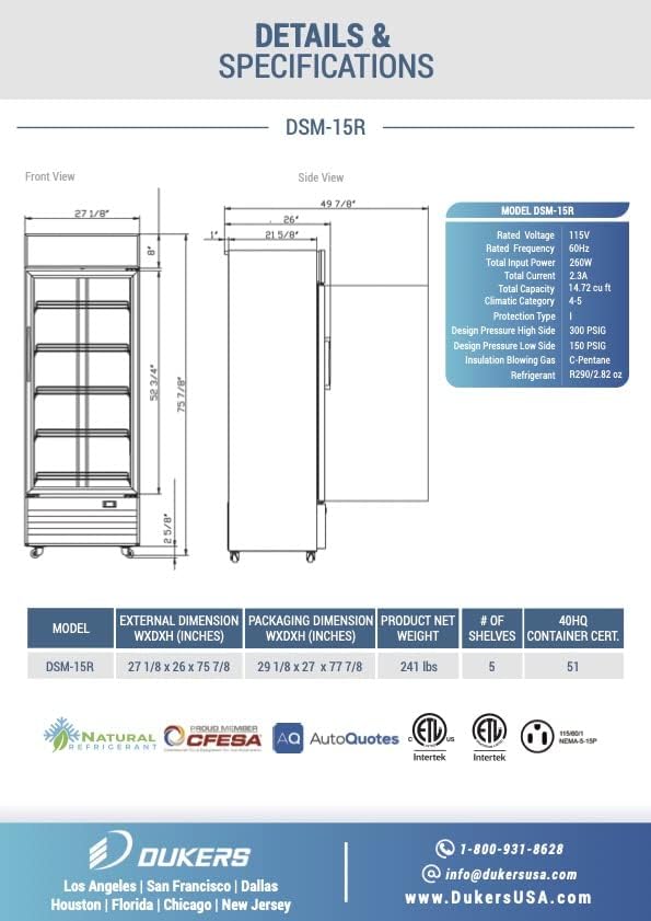 Dukers DSM-15R Details & Specifications Sheet