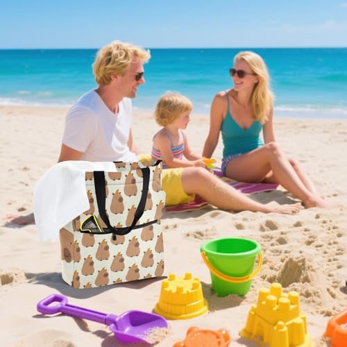 Bolsa de libros para niñas y niños con alegres capibaras que acompaña su aprendizaje 7