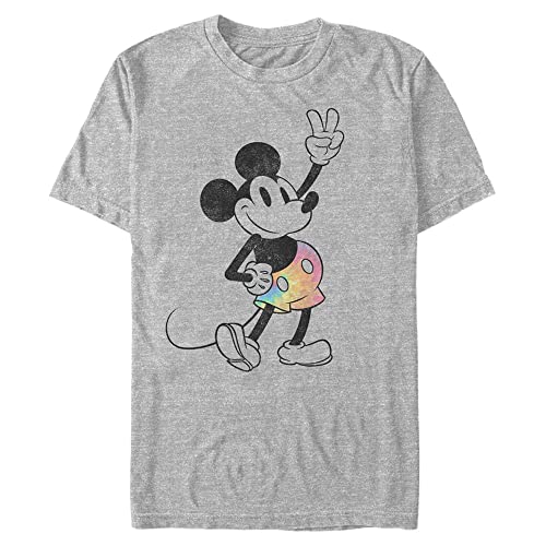T-Shirt Mickey Disney Tie-Dye XL Coupe Longue Finition Athletic Chiné