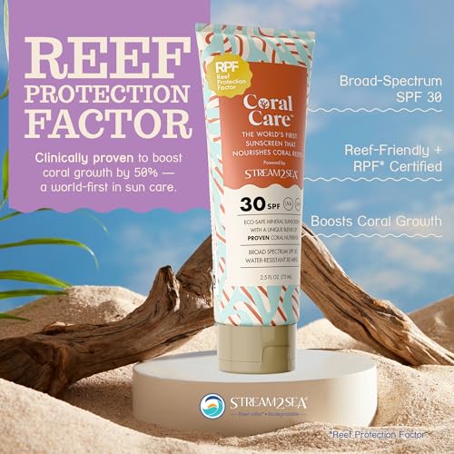 STREAM 2 SEA Coral Care - Reef Safer Sunscreen SPF 30 Travel Size - First Reef-Approved Natural Mineral Sun block Boosts Coral Growth, Water resistant, Biodegradable, Eco-Friendly Sunscreen - Image 4