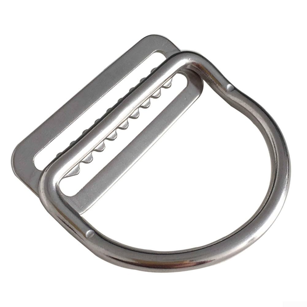Scuba Diving D For Ring Clip, For BCD Webbing Keeper Strap, Stainless Steel Dive For Ring, 5cm Webbing Strap Holder, Underwater Gear Attachment, Technical Diving Accessory for