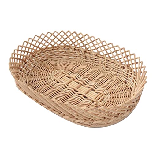 Egg Basket Wicker Fruit Basket Rattan Bread Baskets Egg Storage Basket Fruit Decorative Bowl for Home