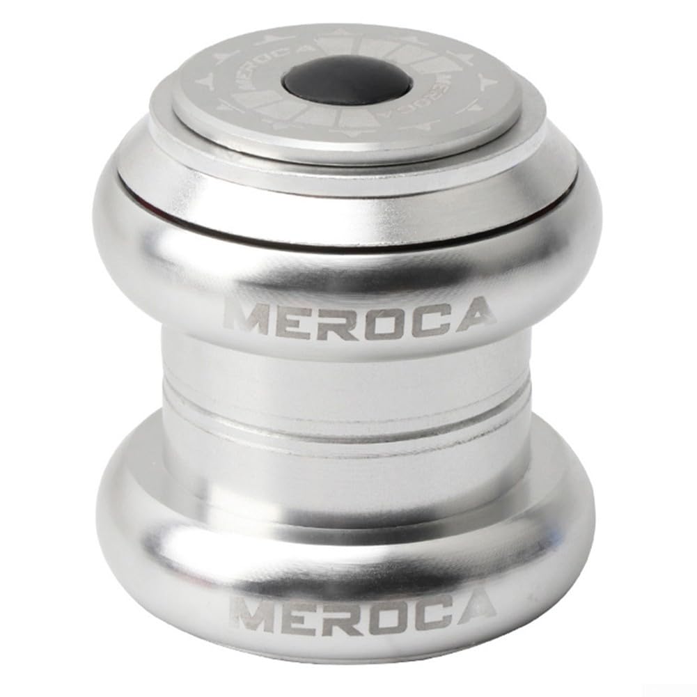 For For Bicycle Headset 34-34mm, Integrated 1-1/8" Threadless For MTB Road For Bike Steering Cups, Aluminum Alloy Sealed Bearings for 28.6mm Fork, Black(silver)