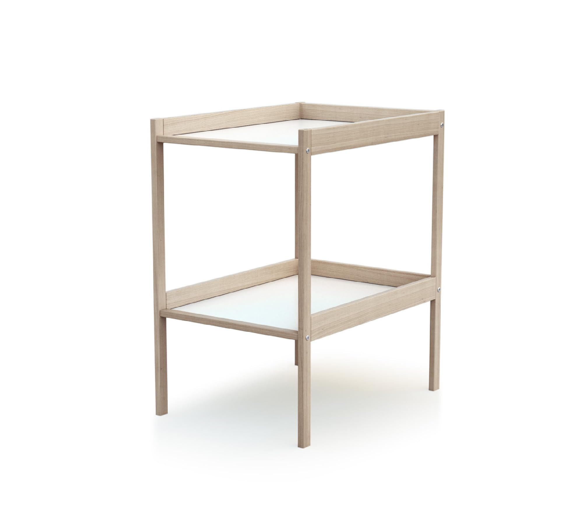 WEBABY - Cuna bebé y meuble cambiador madera - Haya Cruda - 60 x 120