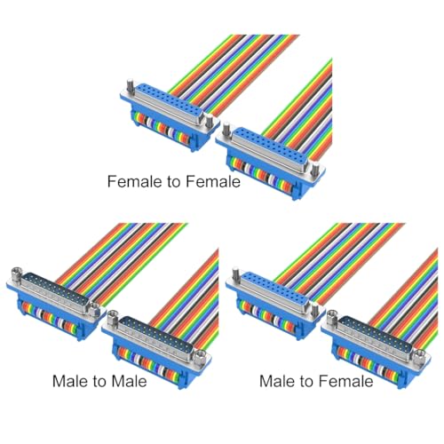 GMBYLBY PVC 25Pin DB25 Male Female Connectors Cable with Fixed Nut for Secure Connection in Electronics