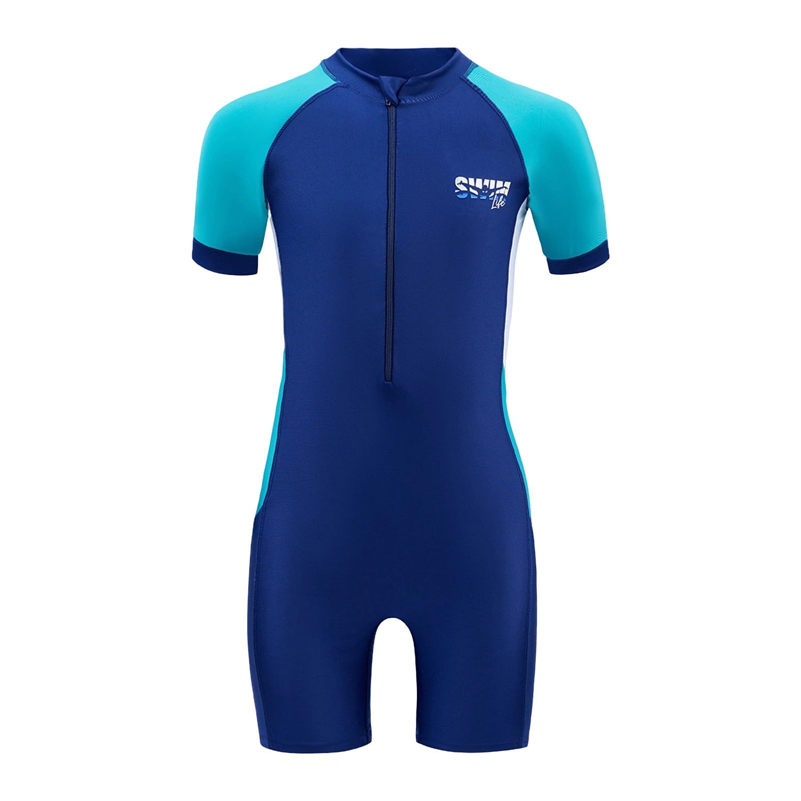 Generico Little Shark Muta Shorty 2 mm per Bambini Unisex a Maniche Corte con Protezione Termica e UV per Nuoto Snorkeling e Sport Acquatici con Zip Regalo