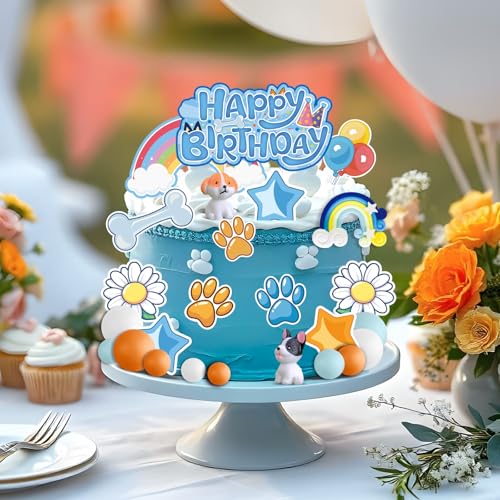 Blue Dog Cake Topper