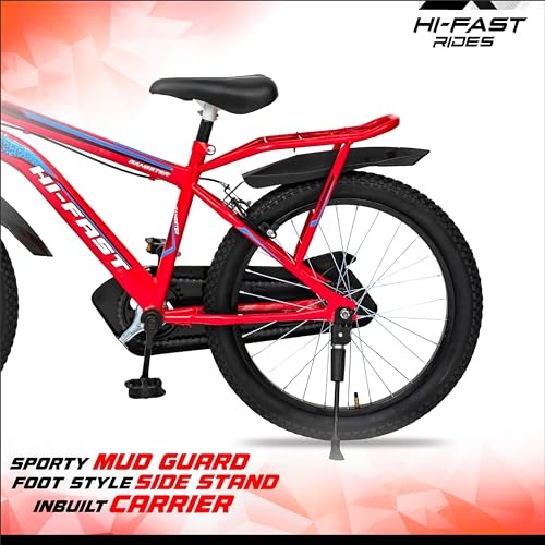 Image of HI-FAST Gangster 20T Cycle for Boys & Girls 7 to 10 Years with Tyre-Tube & Side Stand (Semi-Assembled) 20 Inches,Road Bike, Rigid
