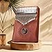 Kalimba Portable 17 Keys Thumb Piano, Portable Mahogany Mbira Finger Piano with Protection Case, Carrying Bag, Instruction, Tune Hammer for Beginners Professional Holiday Gift (Brown)