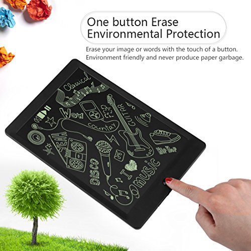 10 Inch LCD Writing Tablet - Portable Electronic Writing Drawing Board Doodle Pads, Digital Handwriting Notepad with Stylus for Kids & Adults at School, Home and Office (Black)