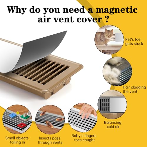 Cubiertas de ventilación prácticas, pack de 4 en blanco y marrón 7