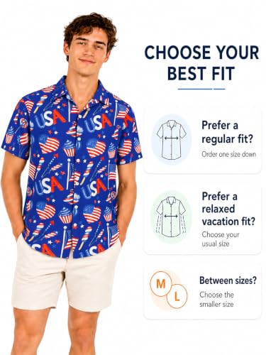 Image of Yoimira Hawaiian Shirts for Men, Print Mens Casual Short Sleeve Button Down Shirts Floral Aloha Beach Shirt