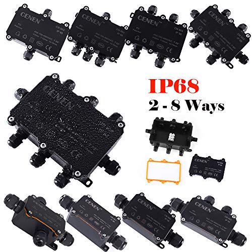 Waterproof Outdoor External Electrical Junction Box Underground Cable Line Wires Power Cord Connector Protection-70 * 40 * 40mm Three Way,PG7: 3-6.5mm