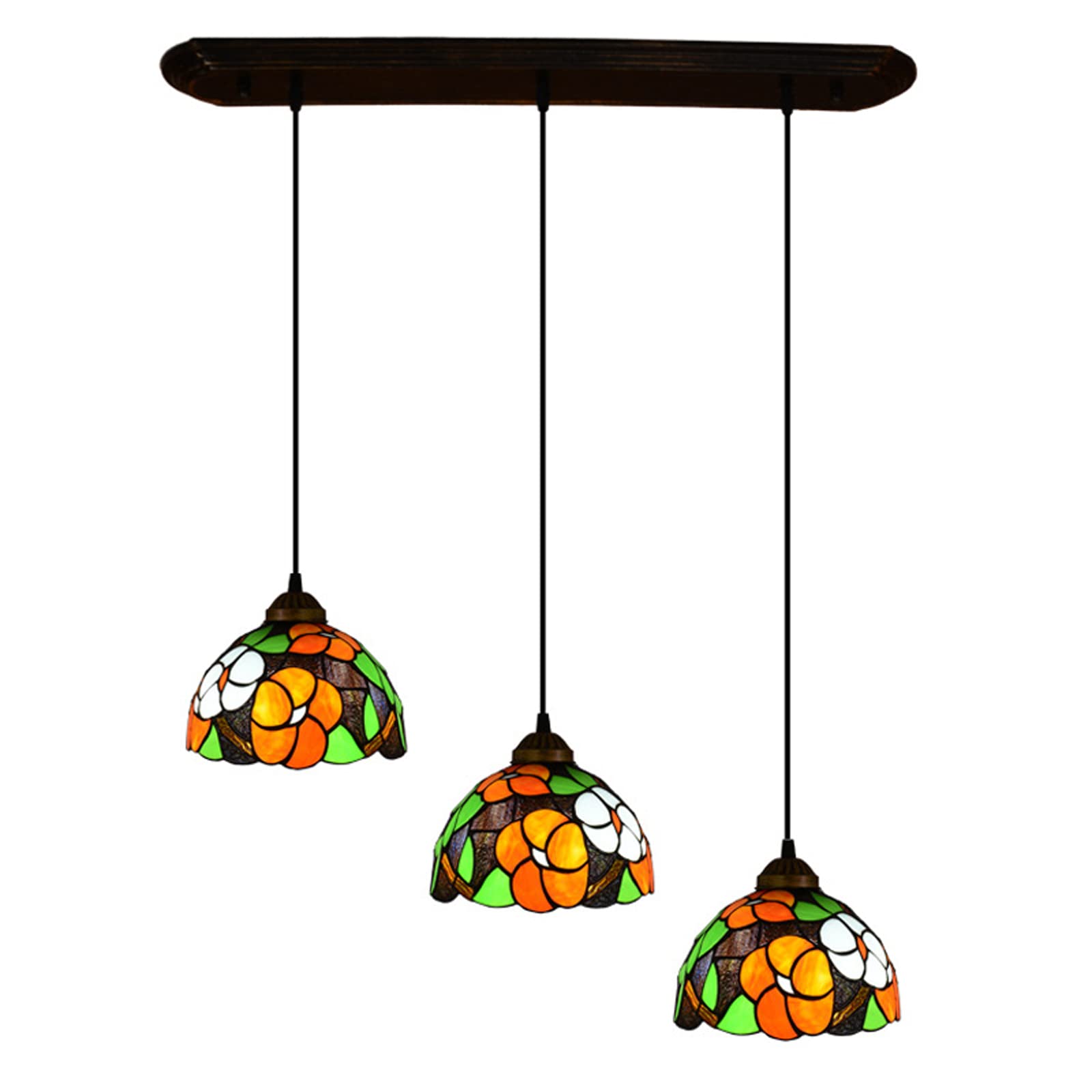 Suspension Tiffany pour îlot de cuisine de ferme et salle à manger vintage
