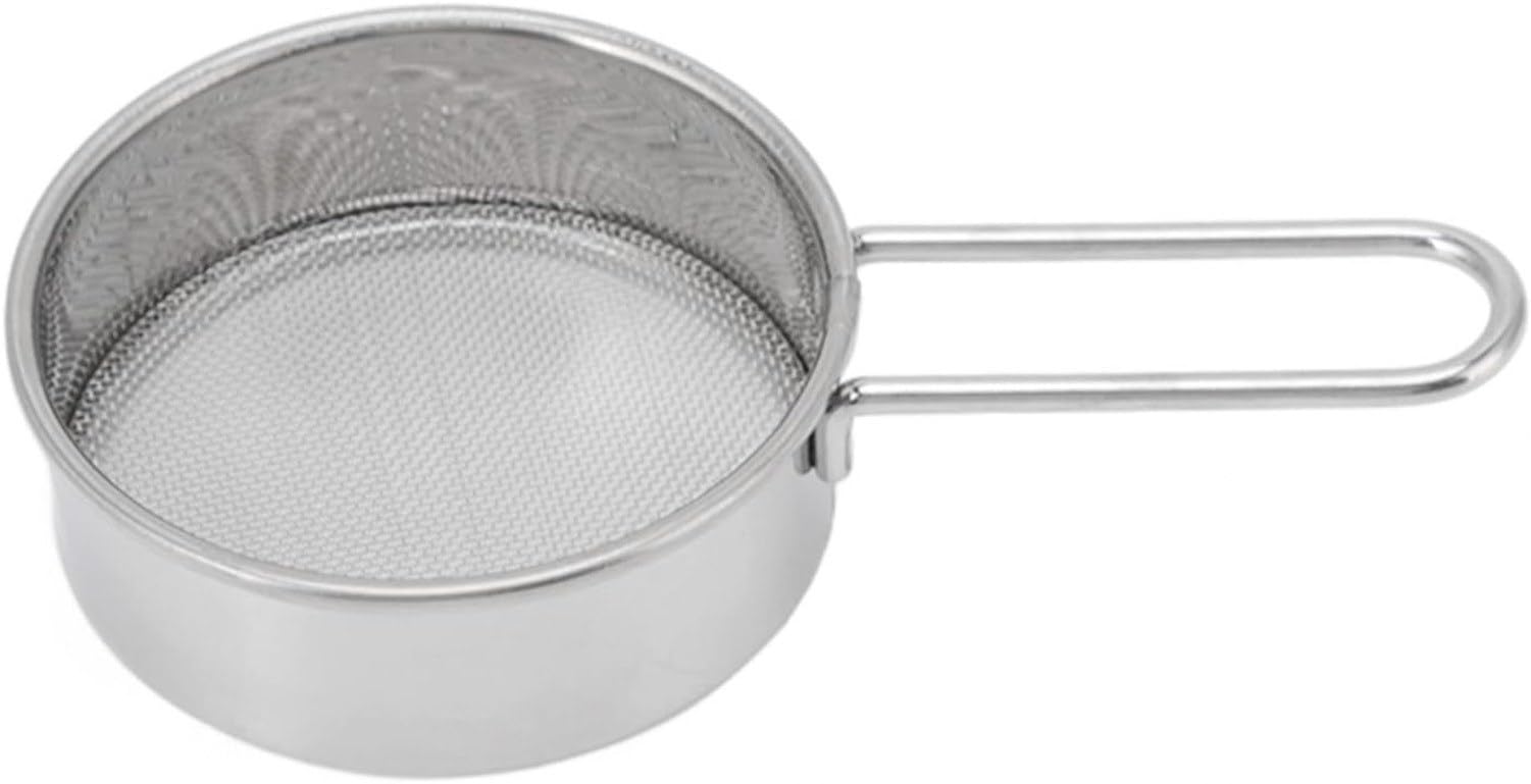 Setaccio per Farina in Acciaio Inox Leggero con Manico Ergonomico per Cucina e Pasticceria