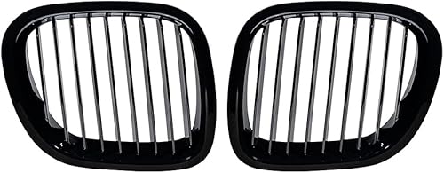Miniatura 1 de Rejilla de riñón frontal negro mate para radiador M-Color listones compatibles con BMW E53 X5 LCI 2004 2005 2006 izquierda derecha